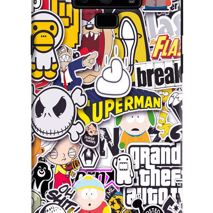 Sticker Bomb Samsung Note 9 Hard Case Back Cover by Casekaro