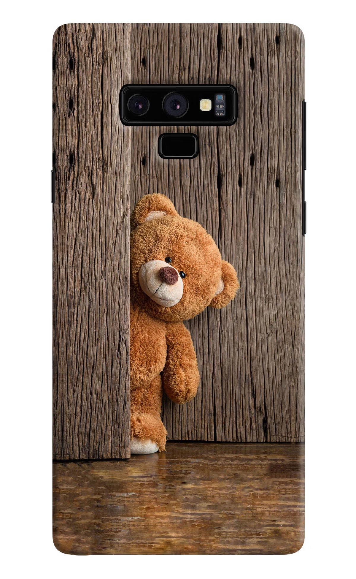 Teddy Wooden Samsung Note 9 Hard Case Back Cover by Casekaro