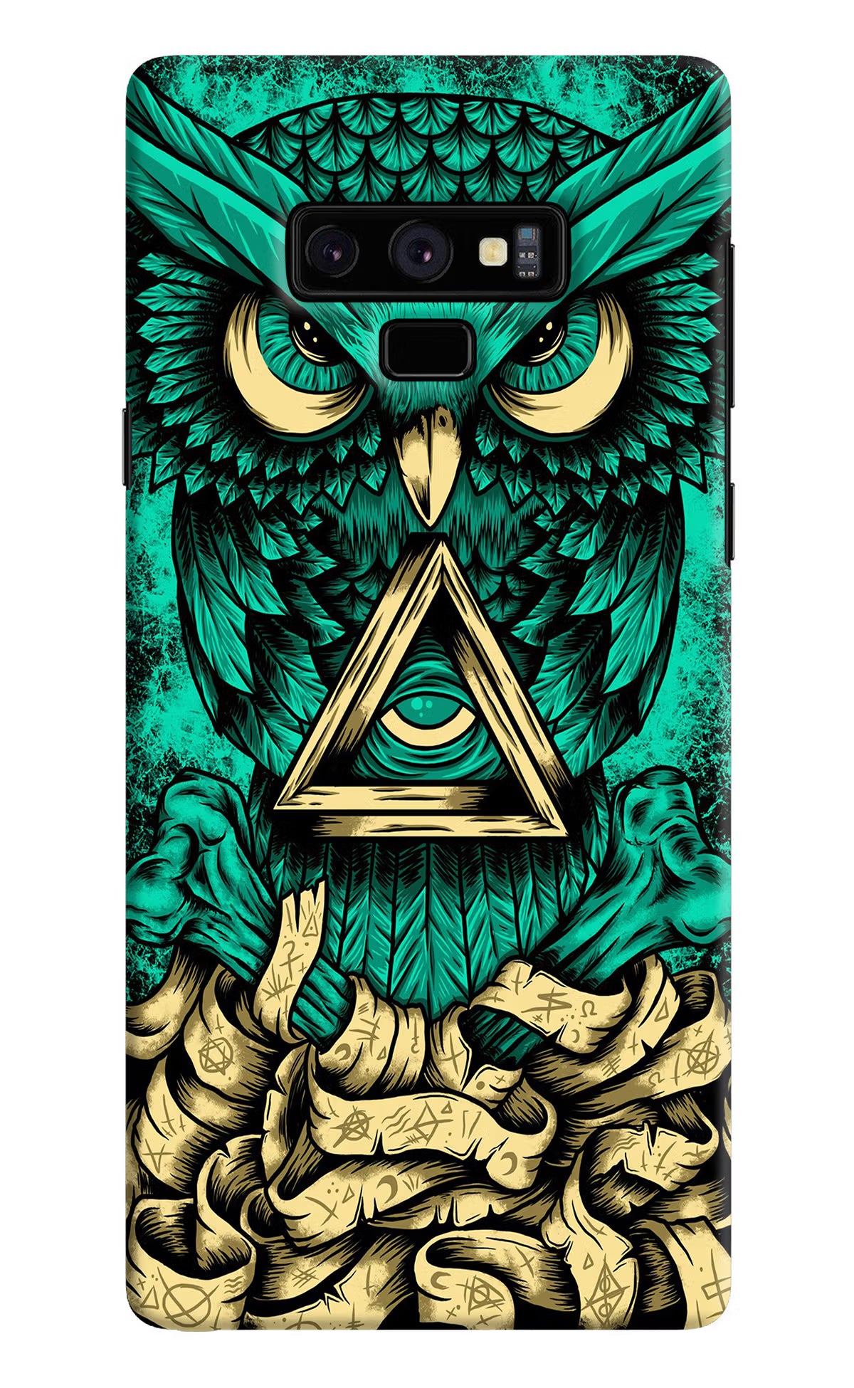 Green Owl Samsung Note 9 Hard Case Back Cover by Casekaro