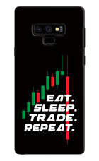 Eat Sleep Trade Repeat Samsung Note 9 Hard Case Back Cover by Casekaro