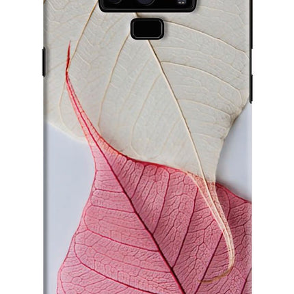White Pink Leaf Samsung Note 9 Hard Case Back Cover by Casekaro