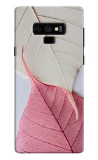 White Pink Leaf Samsung Note 9 Hard Case Back Cover by Casekaro