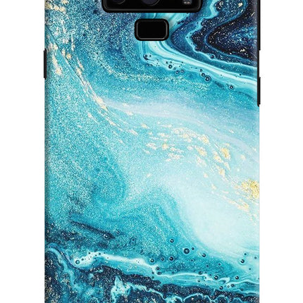 Blue Glitter Marble Samsung Note 9 Hard Case Back Cover by Casekaro