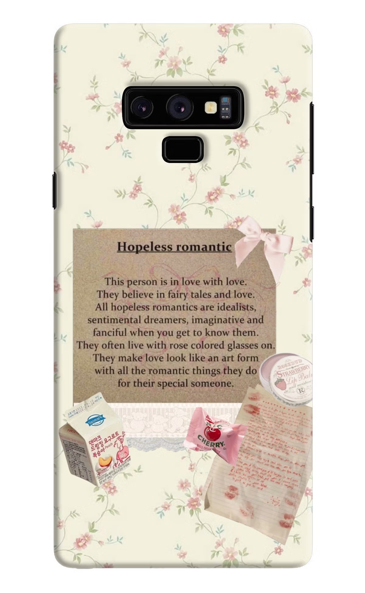 Hopeless Romantic Samsung Note 9 Hard Case Back Cover by Casekaro
