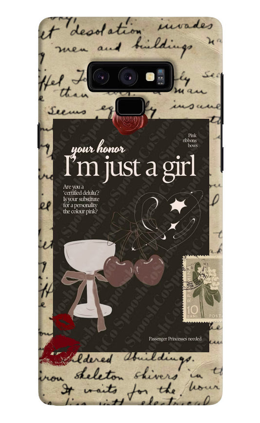 I am just a girl Samsung Note 9 Hard Case Back Cover by Casekaro