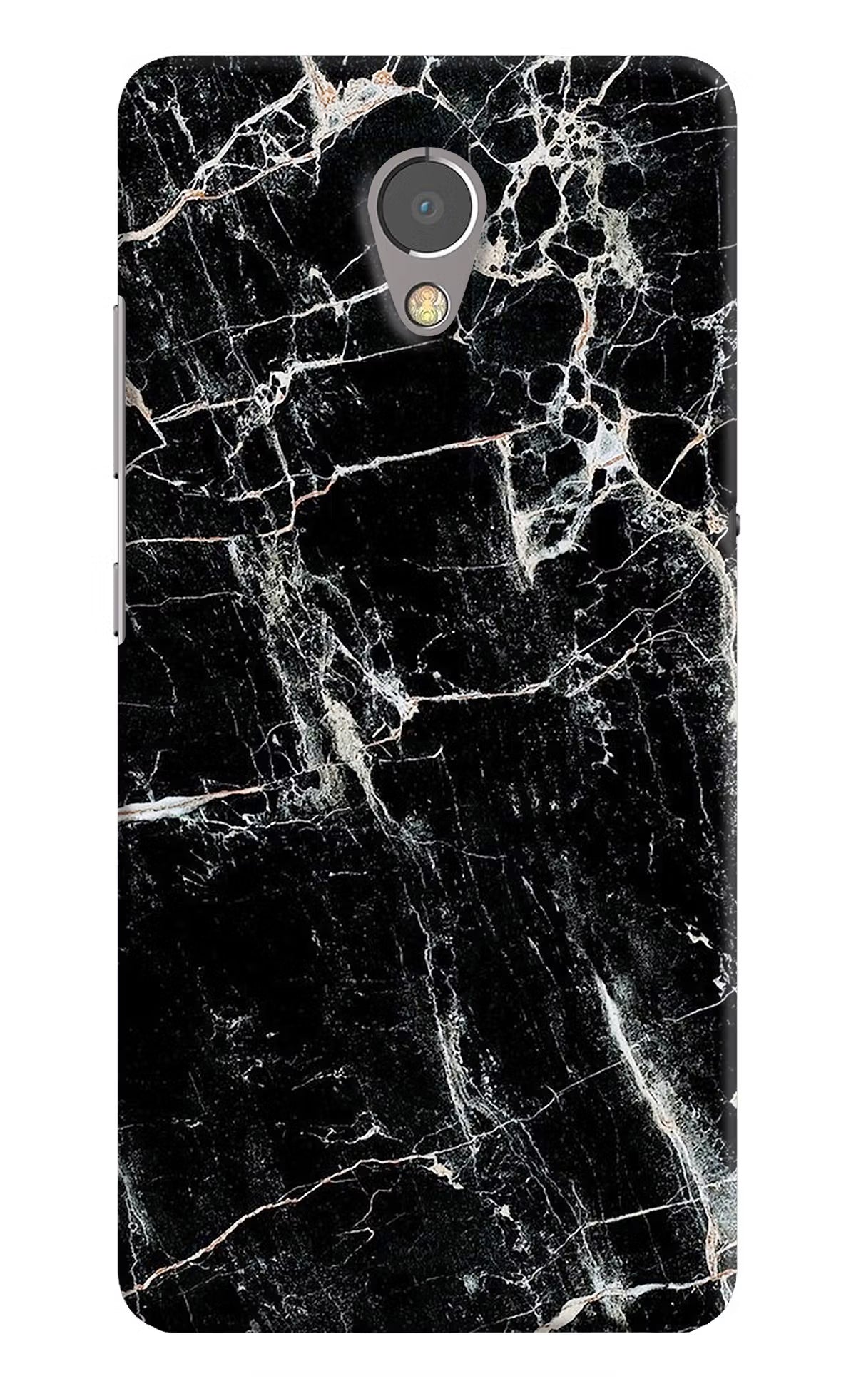 Black Marble Texture Lenovo P2 Hard Case Back Cover by Casekaro