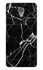 Black Marble Pattern Lenovo P2 Hard Case Back Cover by Casekaro