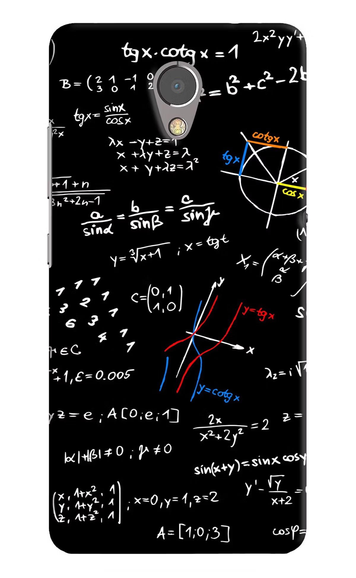 Mathematics Formula Lenovo P2 Hard Case Back Cover by Casekaro