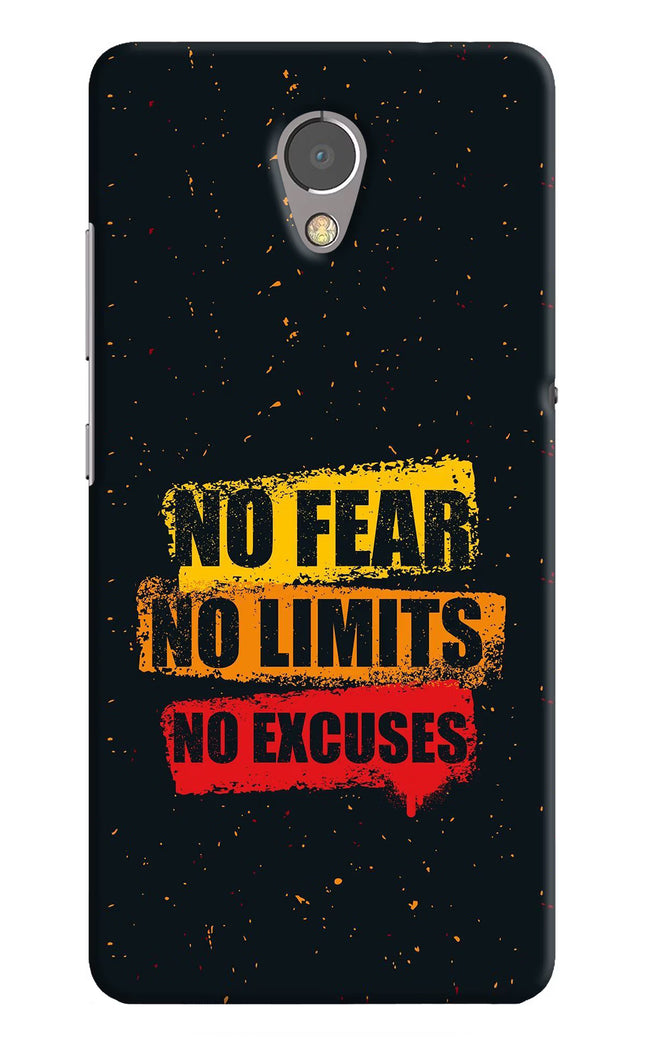 No Fear No Limits No Excuse Lenovo P2 Hard Case Back Cover by Casekaro