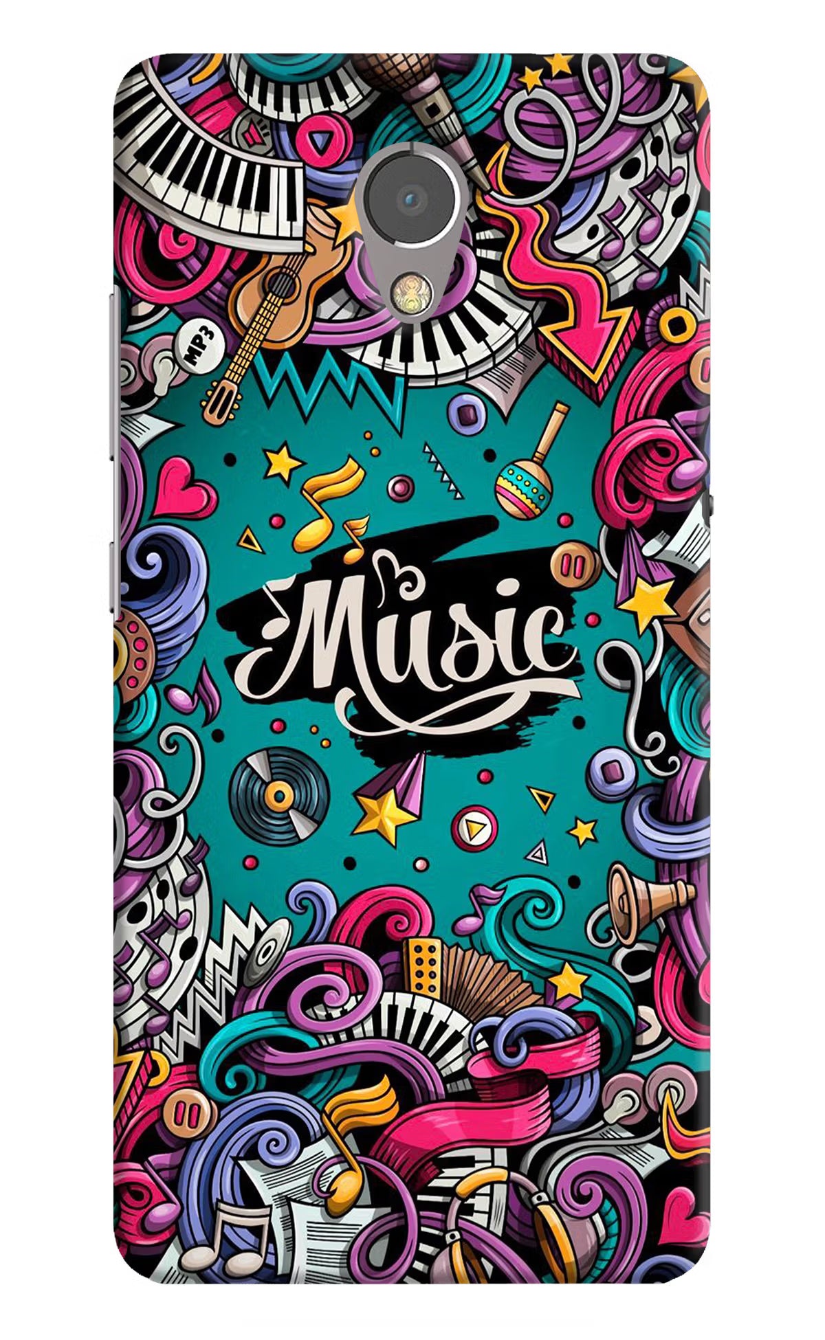 Music Graffiti Lenovo P2 Hard Case Back Cover by Casekaro