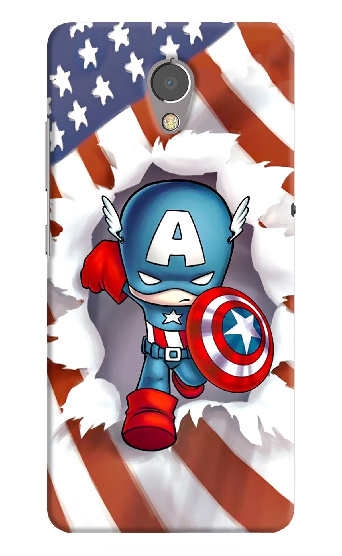 Captain America Lenovo P2 Hard Case Back Cover by Casekaro