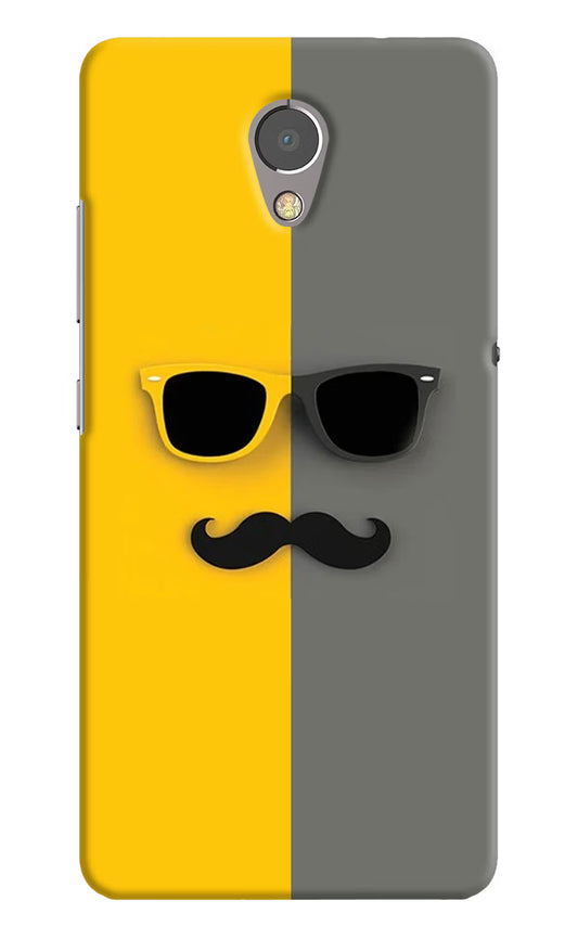 Sunglasses with Mustache Lenovo P2 Hard Case Back Cover by Casekaro