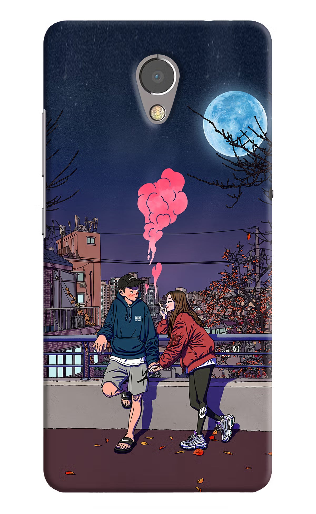 Chilling Couple Lenovo P2 Hard Case Back Cover by Casekaro