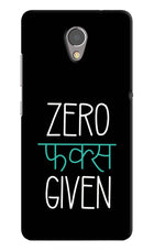 Zero Fucks Given Lenovo P2 Hard Case Back Cover by Casekaro