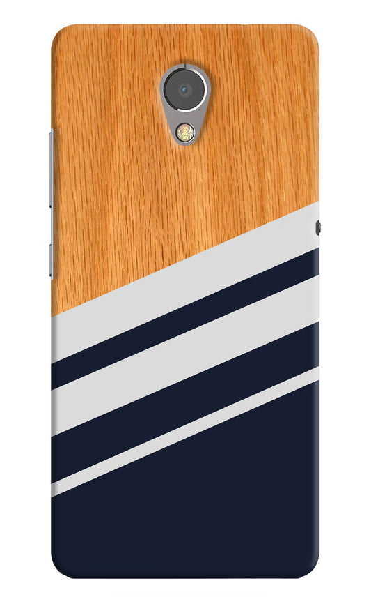 Blue and white wooden Lenovo P2 Hard Case Back Cover by Casekaro
