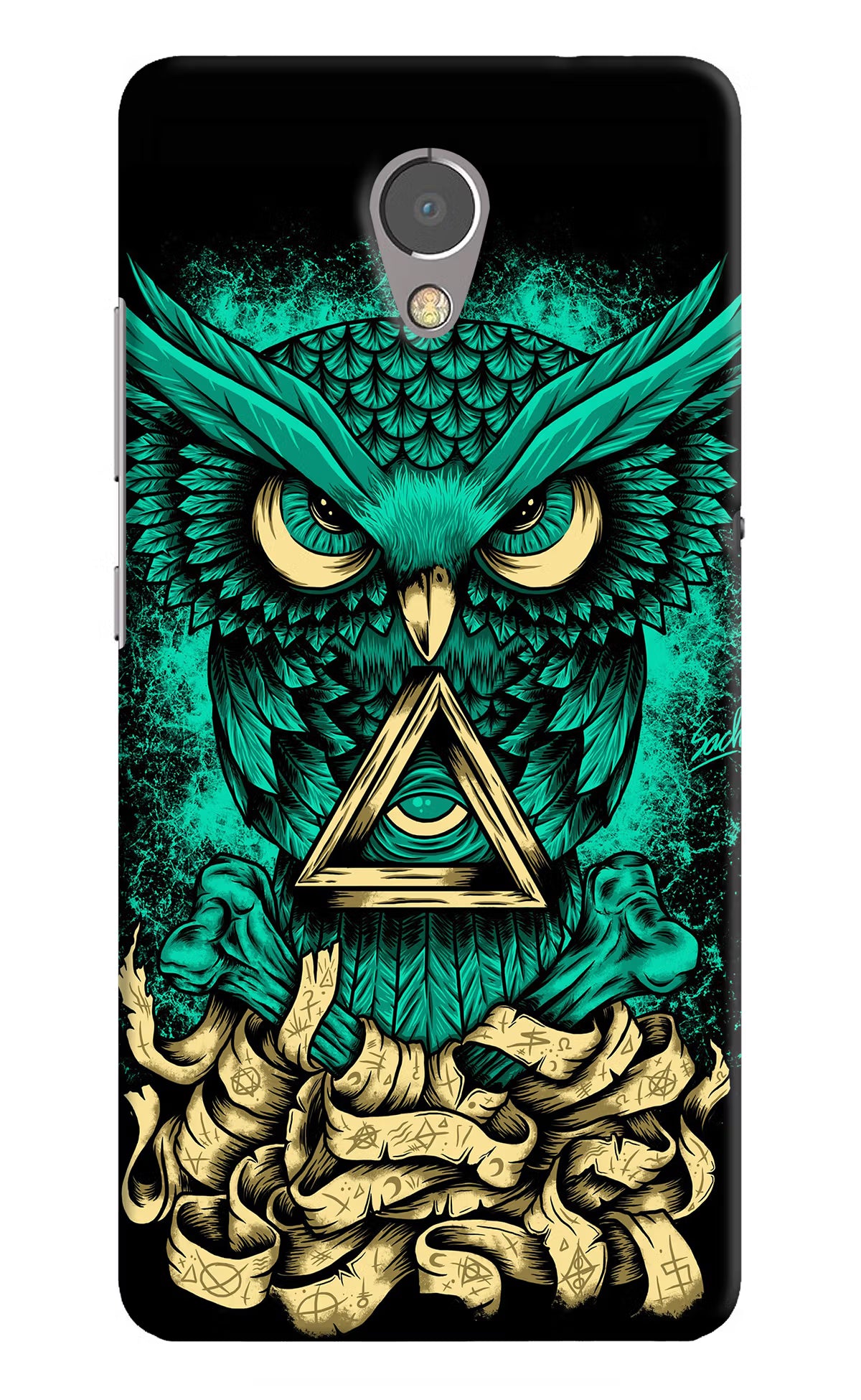 Green Owl Lenovo P2 Hard Case Back Cover by Casekaro