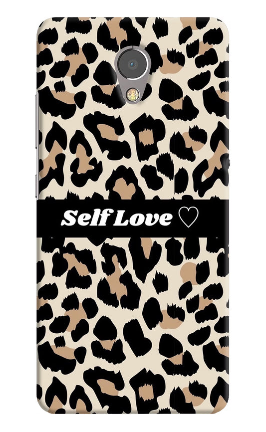 Leopard Print Self Love Lenovo P2 Hard Case Back Cover by Casekaro