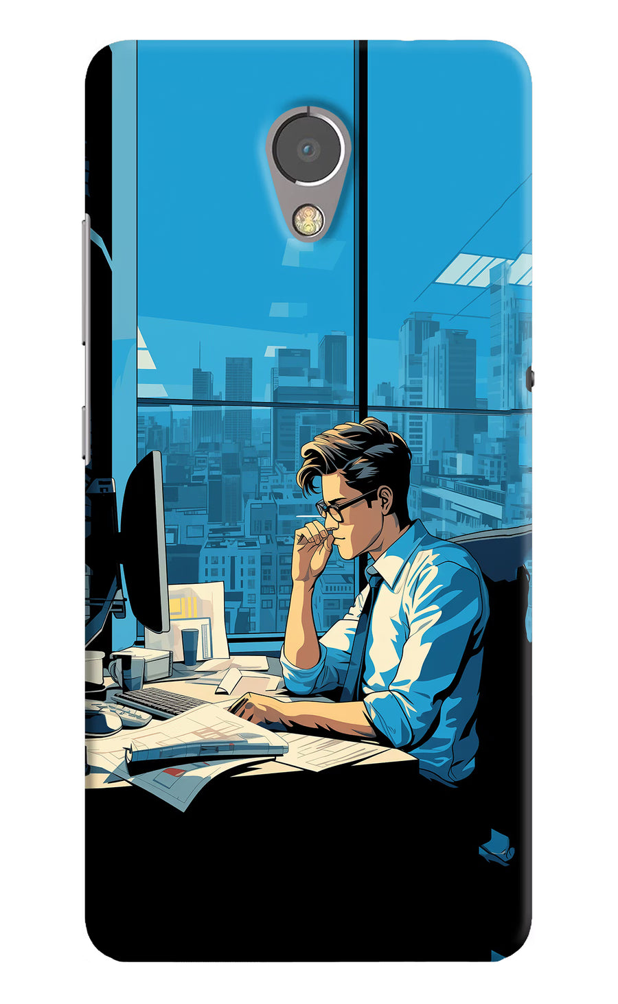 Focused Hustler (AI Generated) Lenovo P2 Back Cover, Hard case