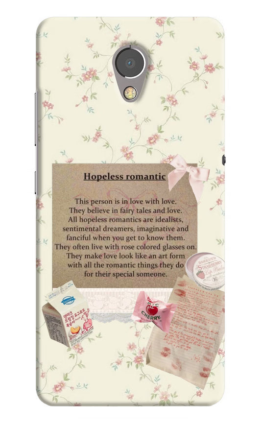 Hopeless Romantic Lenovo P2 Hard Case Back Cover by Casekaro