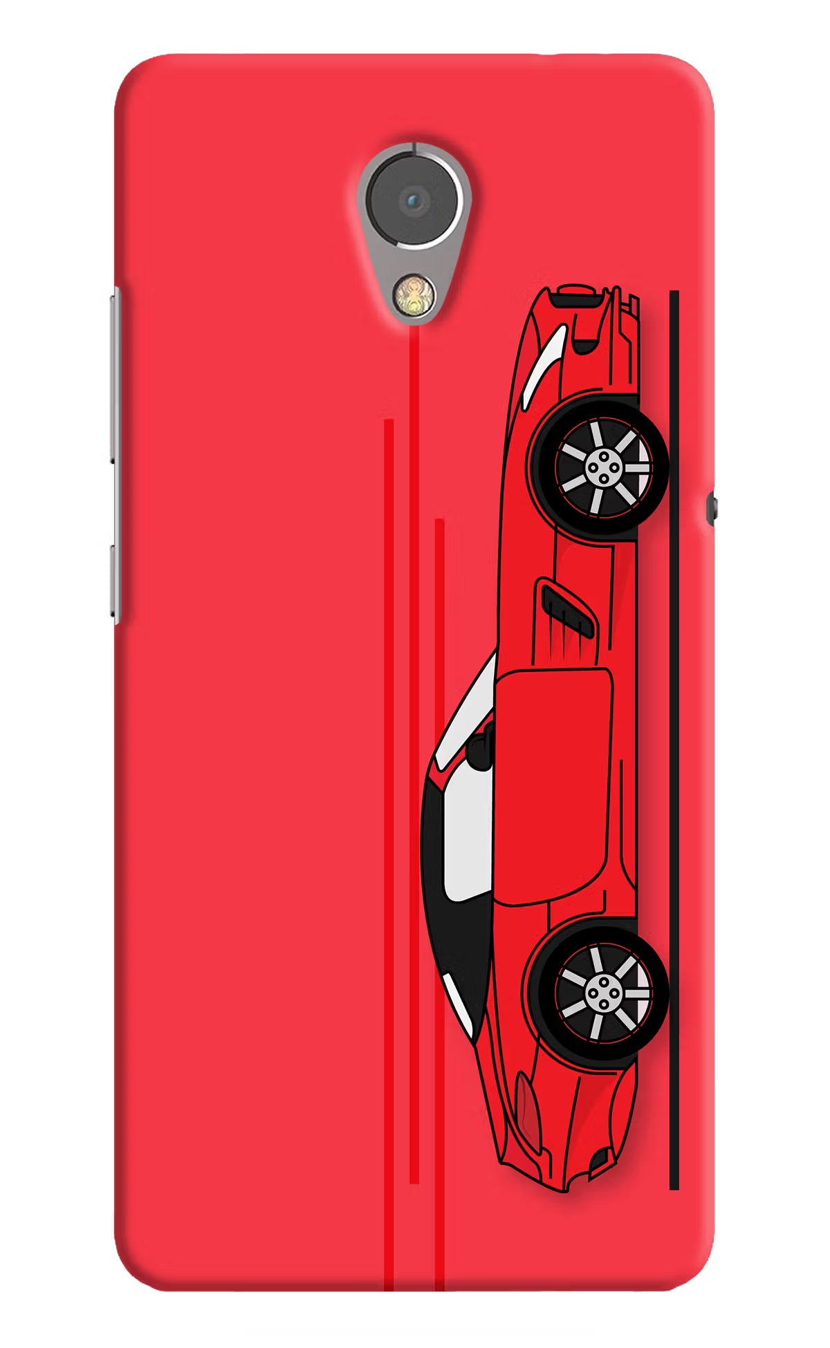 Red Velocity Lenovo P2 Hard Case Back Cover by Casekaro