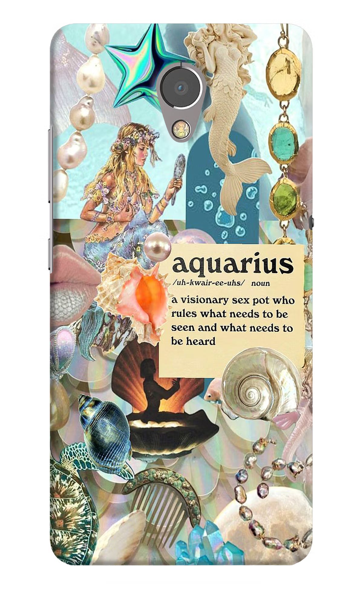 Aquarius Zodiac Lenovo P2 Hard Case Back Cover by Casekaro