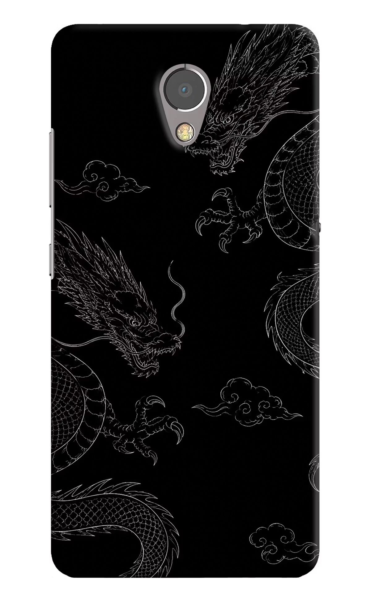 Twin Dragons Lenovo P2 Hard Case Back Cover by Casekaro