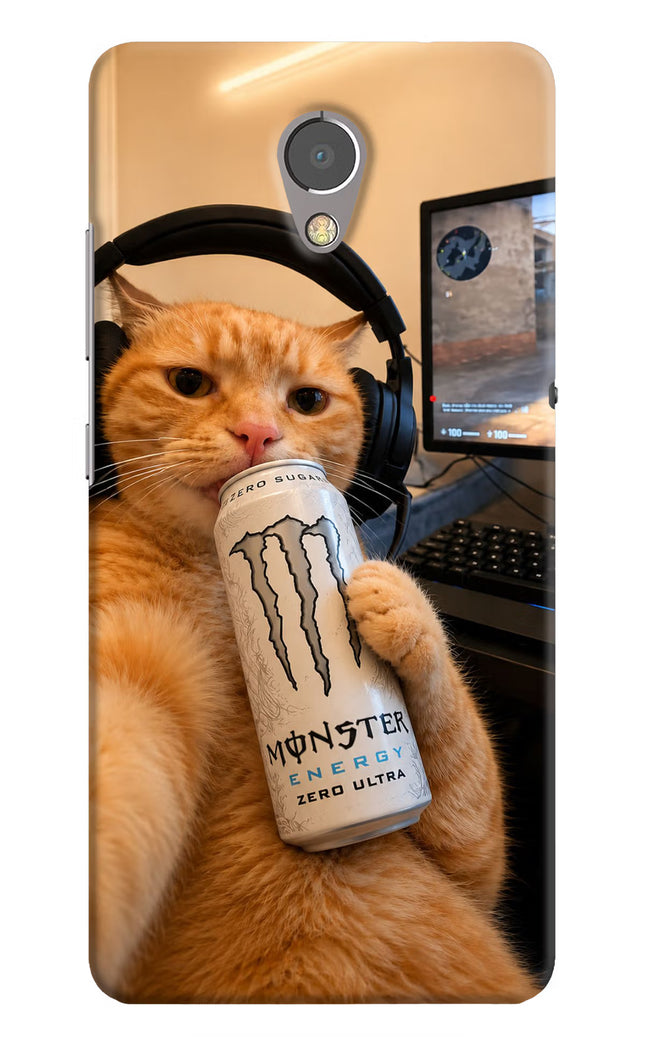 Gamer Cat Energy Lenovo P2 Hard Case Back Cover by Casekaro