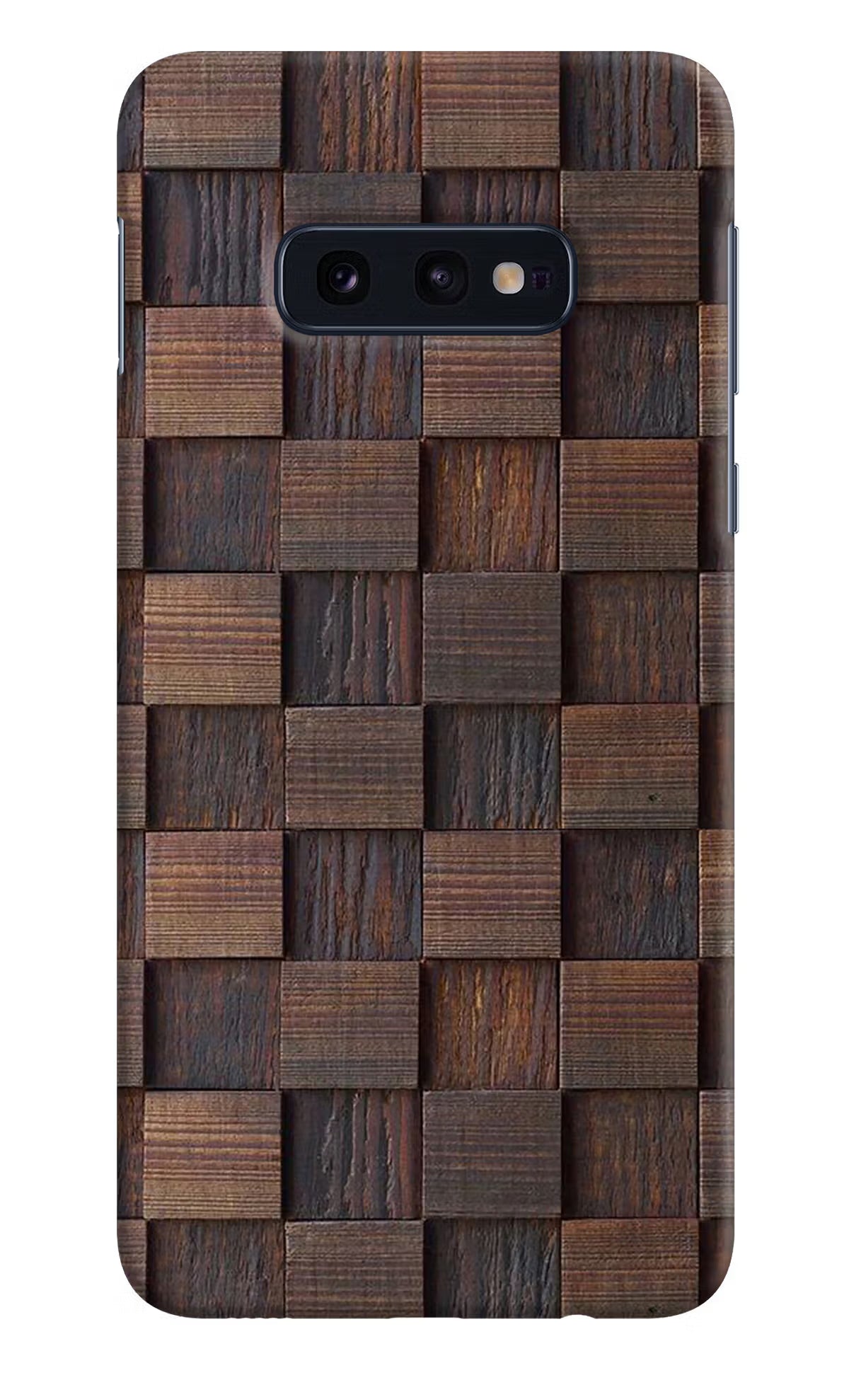Wooden Cube Design Samsung S10E Hard Case Back Cover by Casekaro