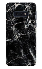 Black Marble Texture Samsung S10E Hard Case Back Cover by Casekaro