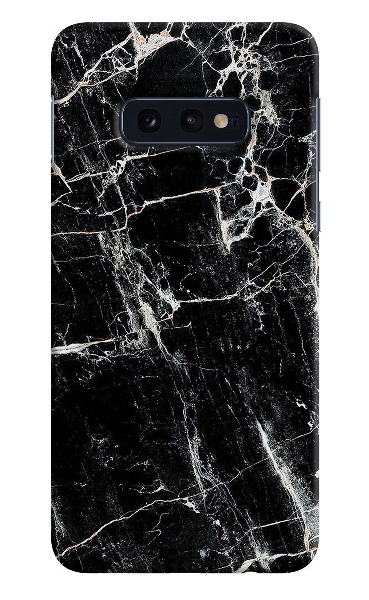 Black Marble Texture Samsung S10E Hard Case Back Cover by Casekaro