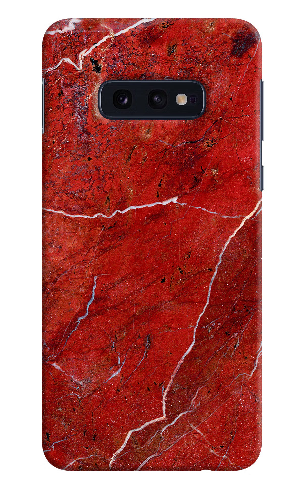 Red Marble Design Samsung S10E Hard Case Back Cover by Casekaro