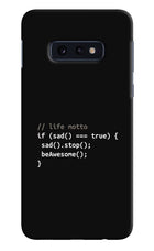 Life Motto Code Samsung S10E Hard Case Back Cover by Casekaro