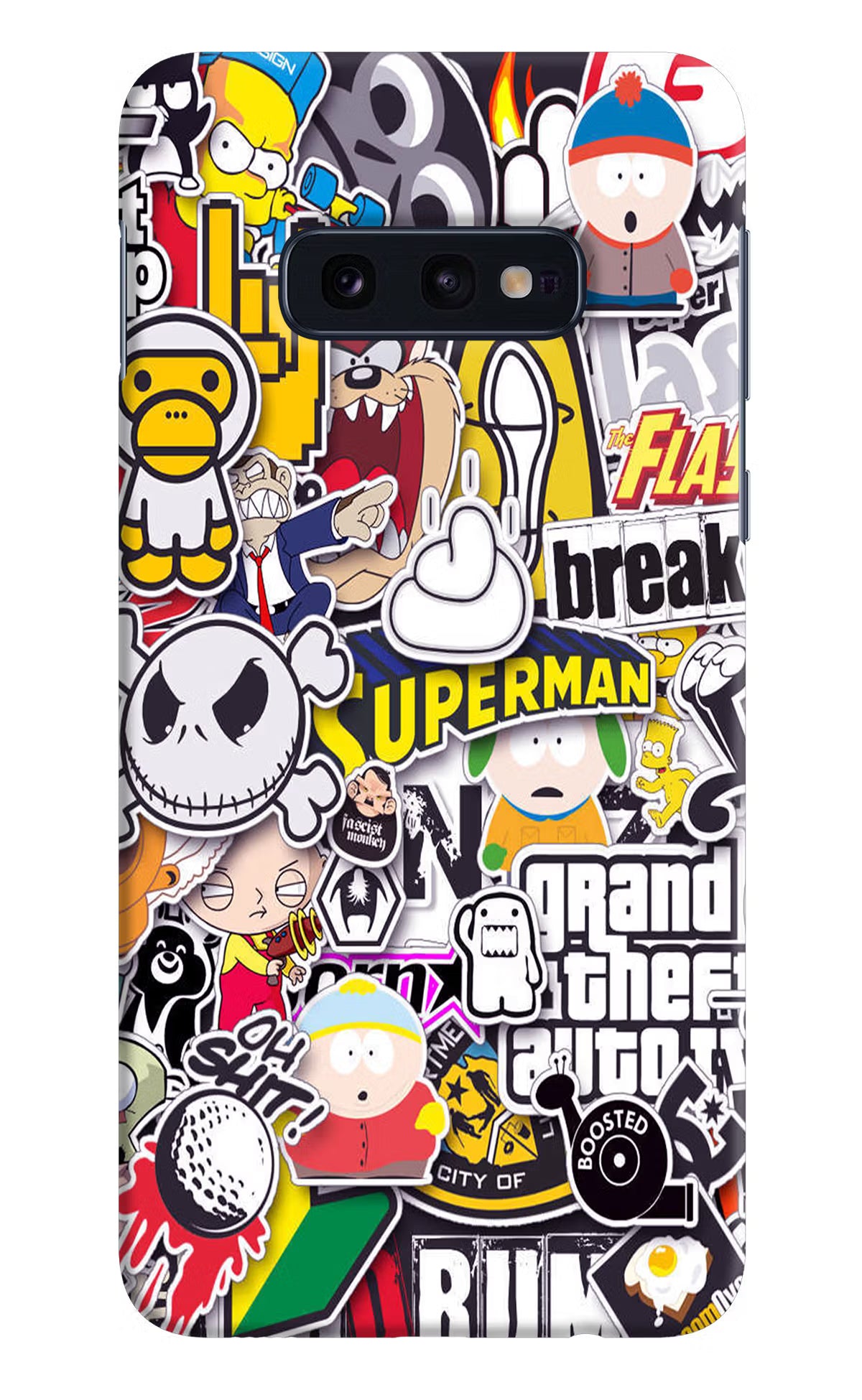 Sticker Bomb Samsung S10E Hard Case Back Cover by Casekaro
