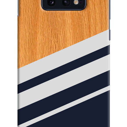 Blue and white wooden Samsung S10E Hard Case Back Cover by Casekaro