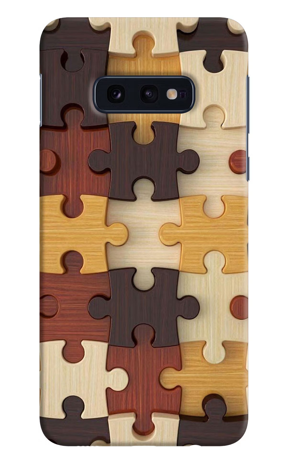 Wooden Puzzle Samsung S10E Hard Case Back Cover by Casekaro