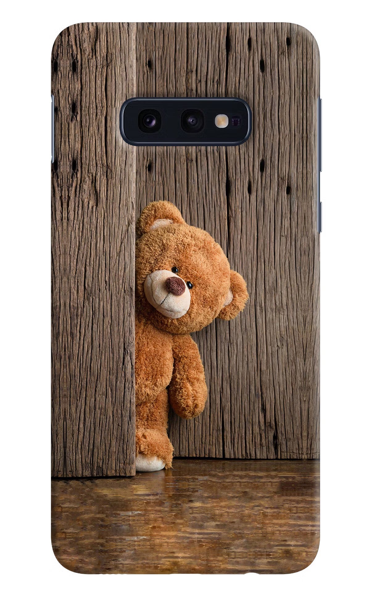 Teddy Wooden Samsung S10E Hard Case Back Cover by Casekaro