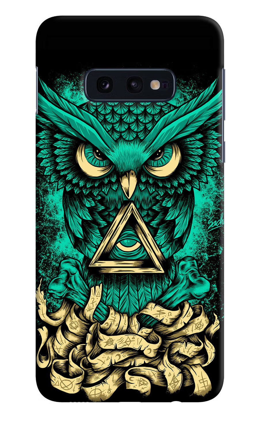 Green Owl Samsung S10E Back Cover, Hard case