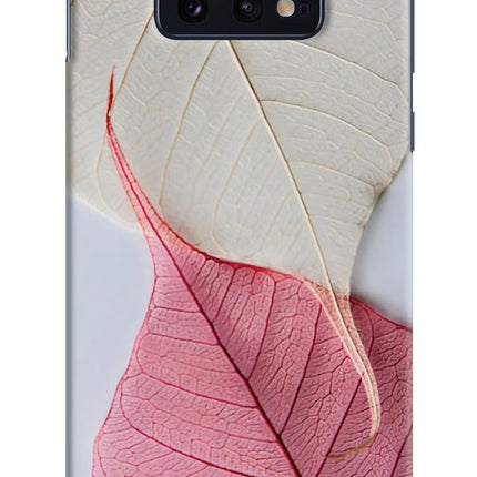 White Pink Leaf Samsung S10E Hard Case Back Cover by Casekaro