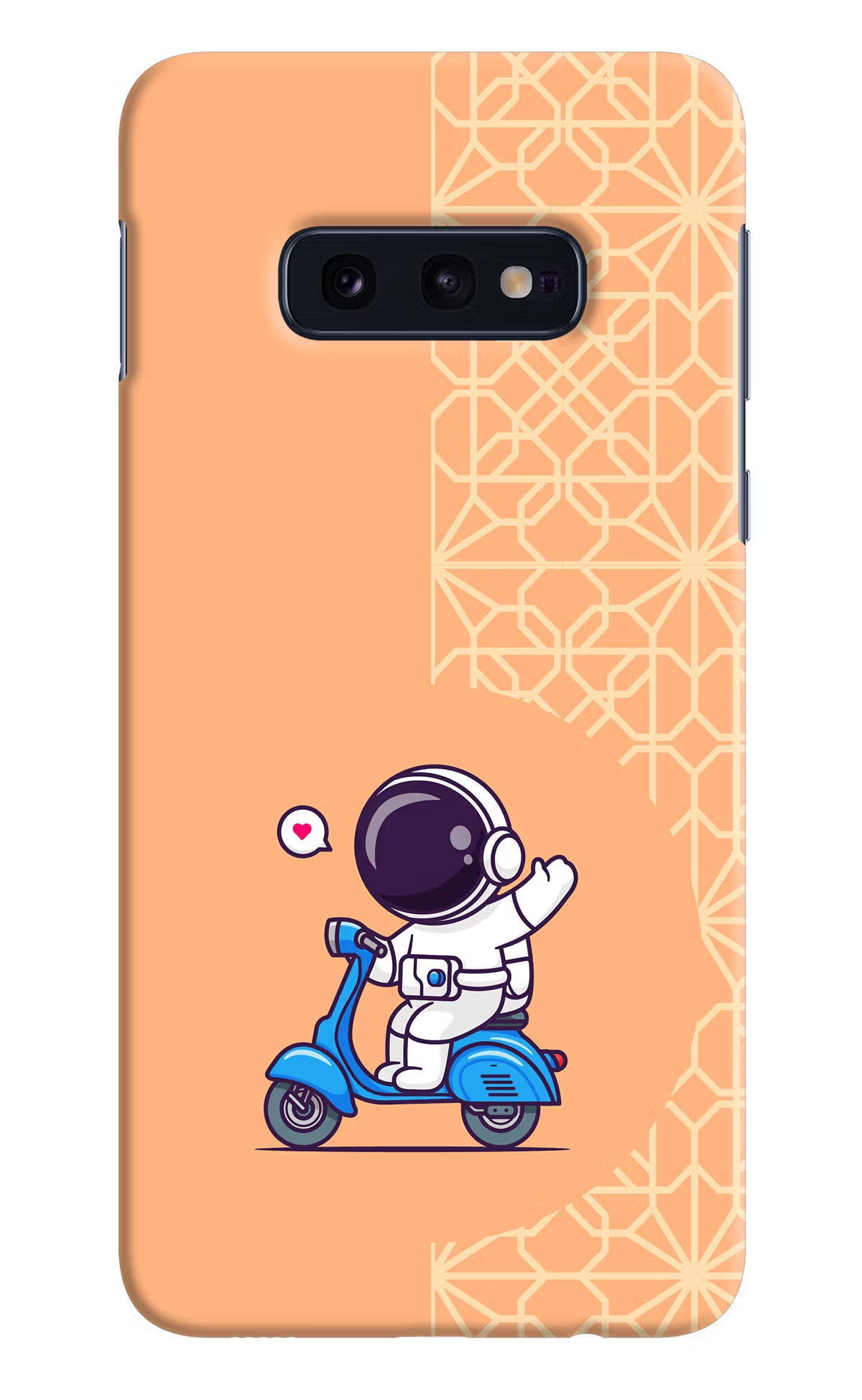 Cute Astronaut Riding Samsung S10E Hard Case Back Cover by Casekaro