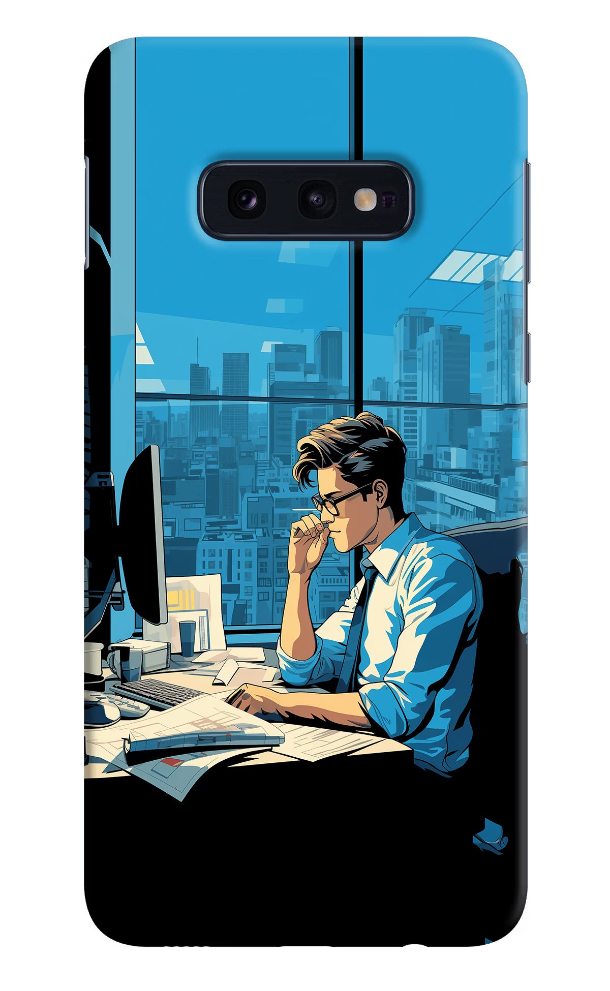 Focused Hustler (AI Generated) Samsung S10E Hard Case Back Cover by Casekaro
