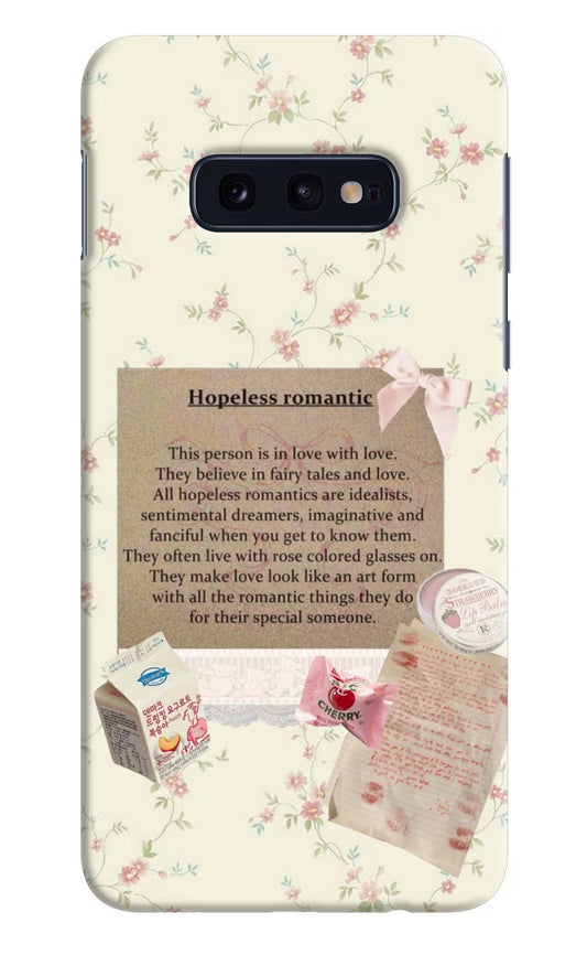 Hopeless Romantic Samsung S10E Hard Case Back Cover by Casekaro