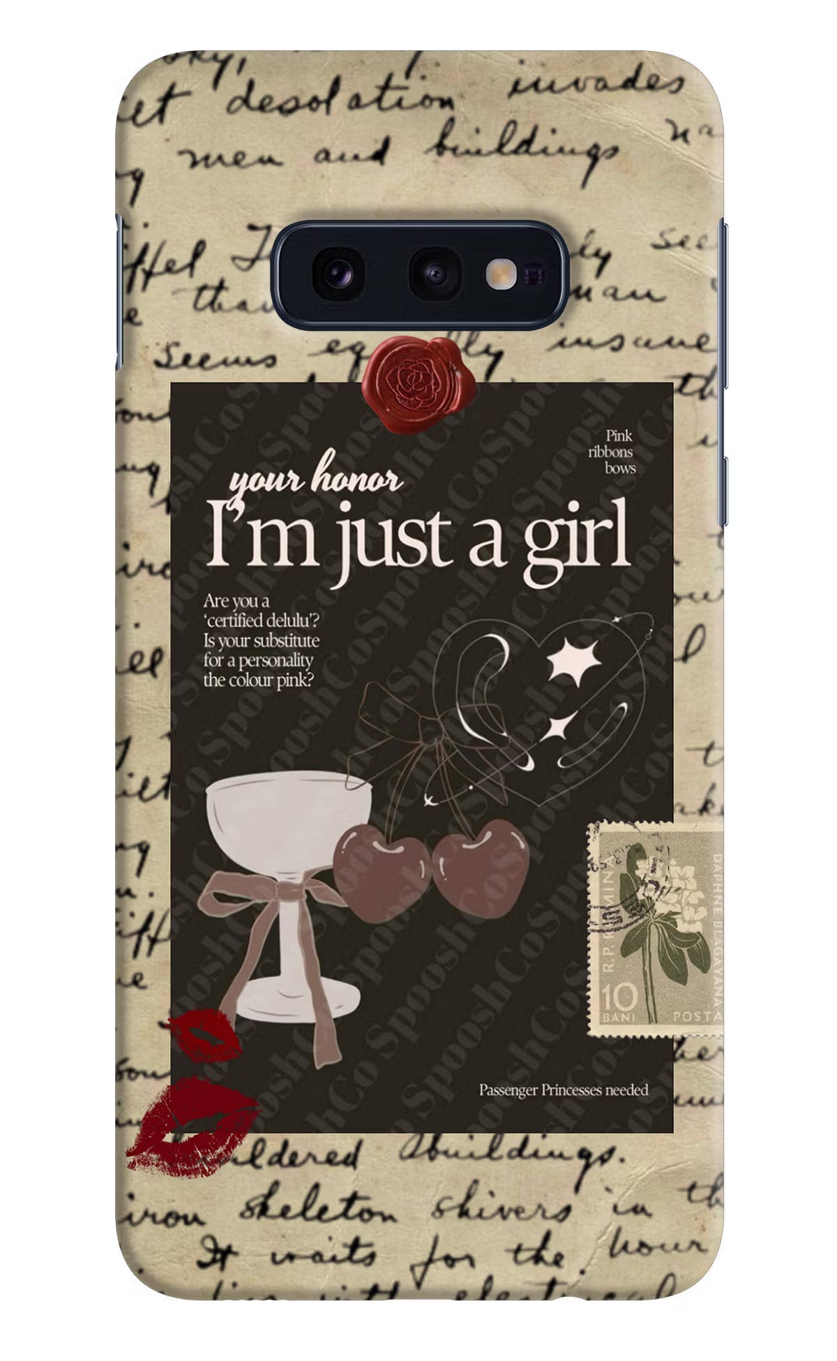 I am just a girl Samsung S10E Hard Case Back Cover by Casekaro