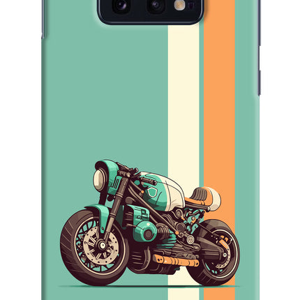 Striped Moto Drift Samsung S10E Hard Case Back Cover by Casekaro