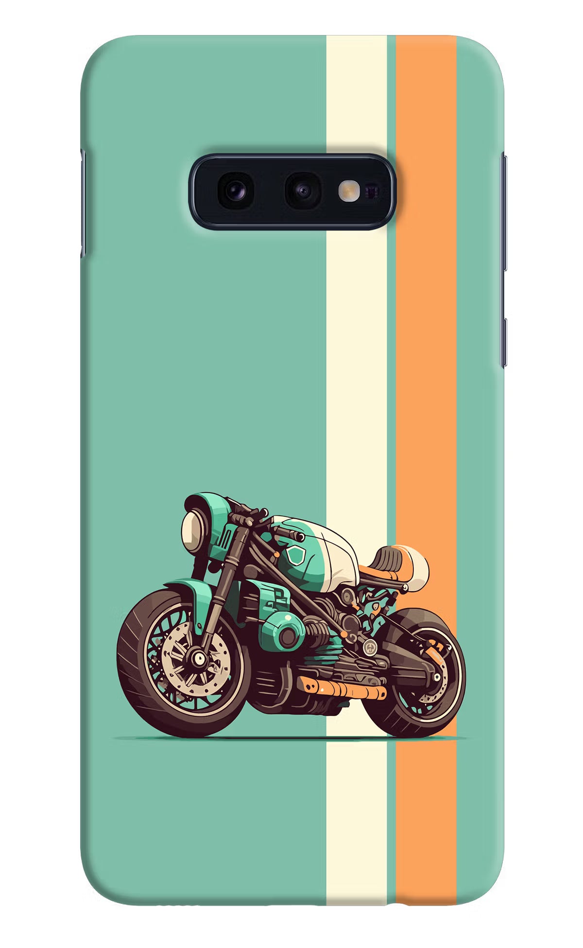 Striped Moto Drift Samsung S10E Hard Case Back Cover by Casekaro