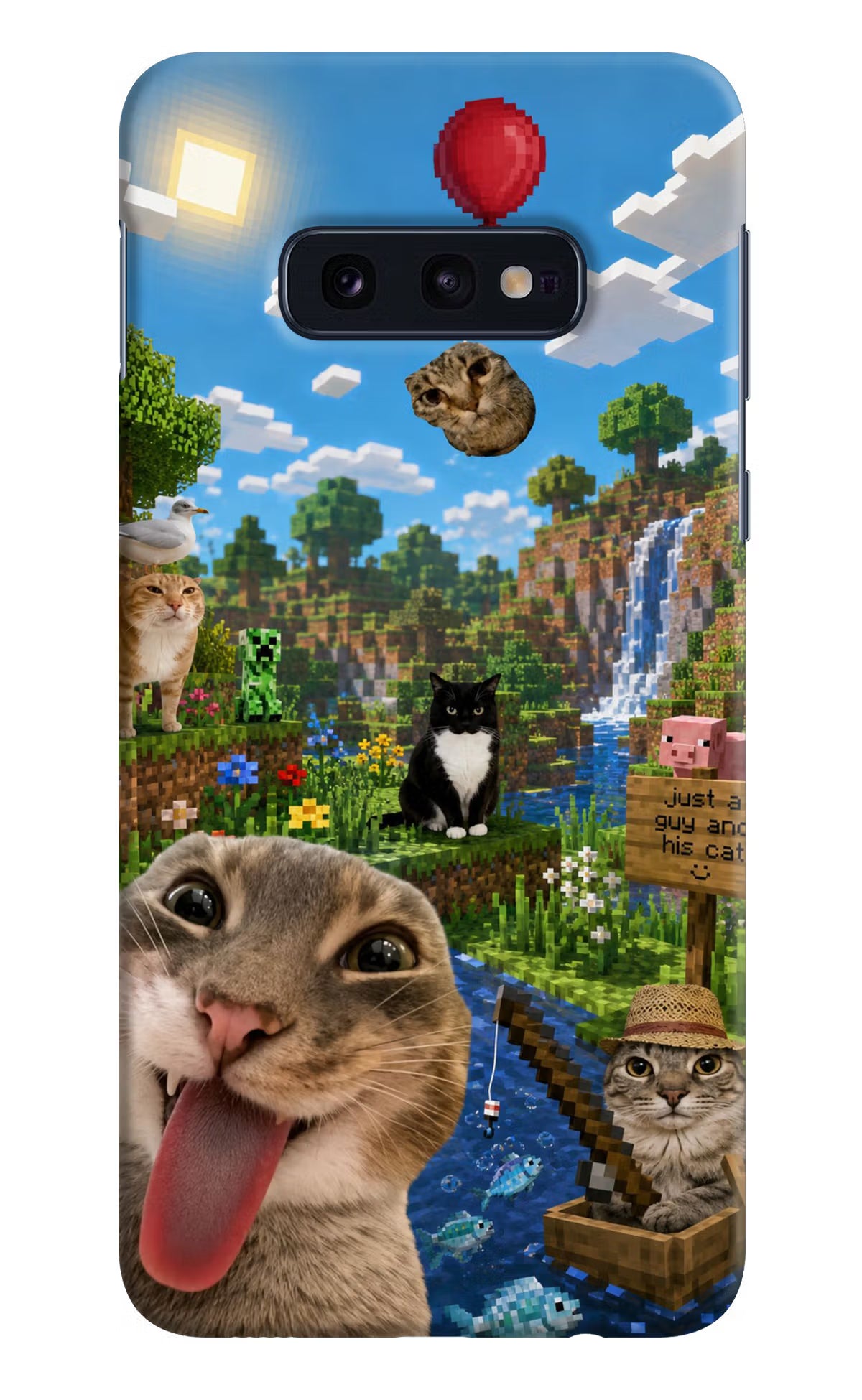 Minecraft Cat Chaos Samsung S10E Back Cover