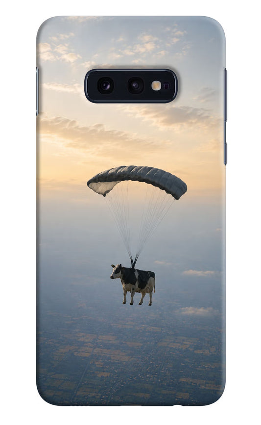 Skydiving Cow Samsung S10E Hard Case Back Cover by Casekaro