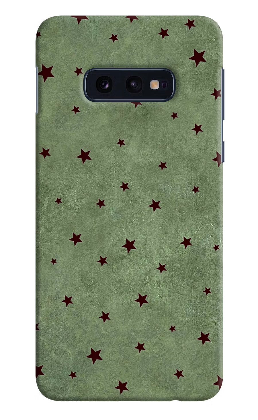 Green Stars Samsung S10E Back Cover, Hard case