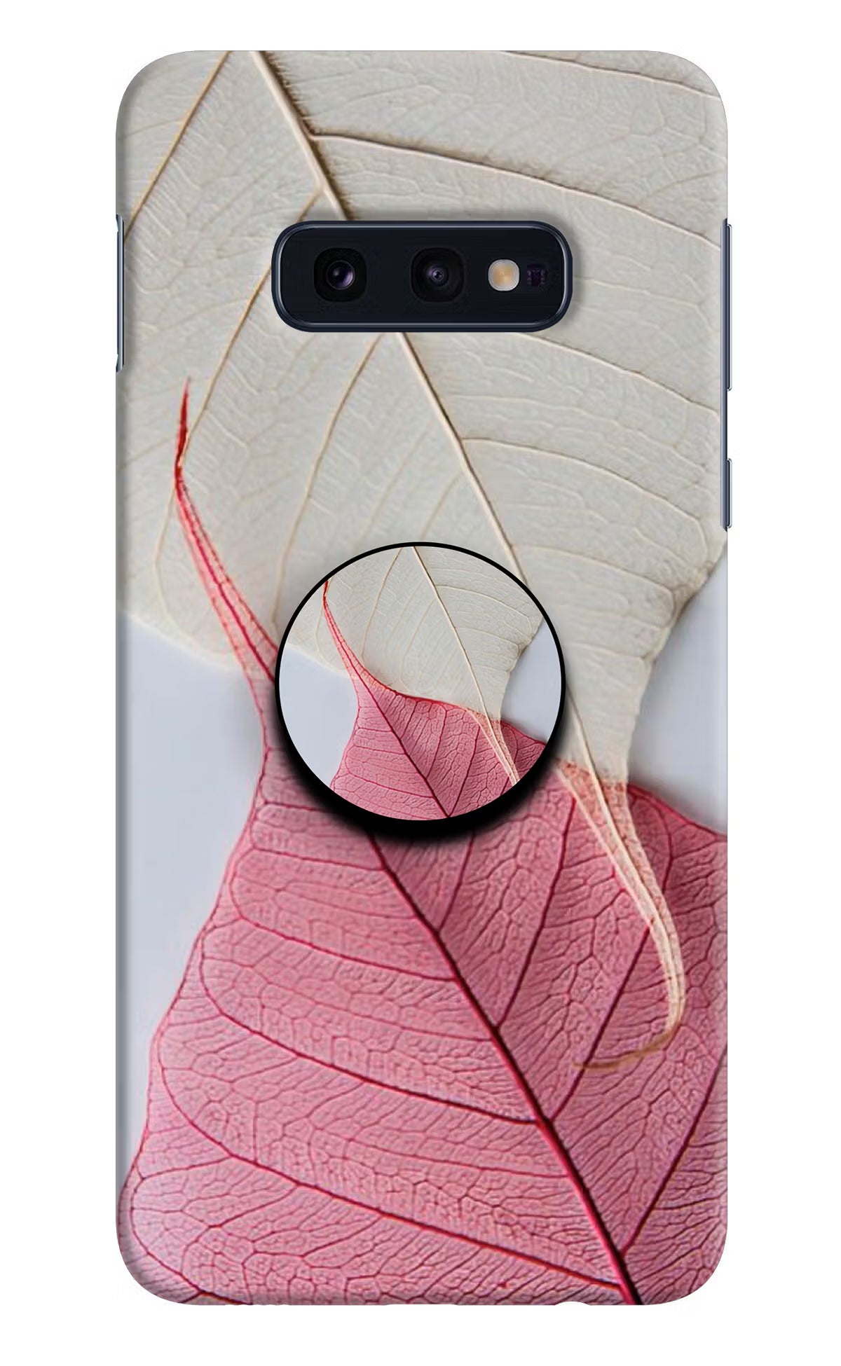 White Pink Leaf Samsung S10E Pop Case by Casekaro
