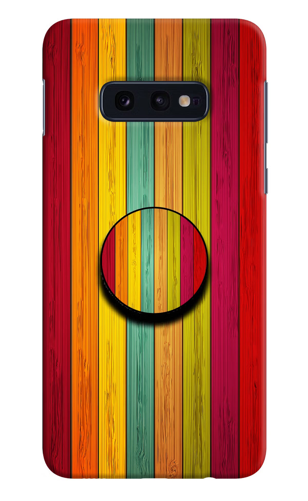 Multicolor Wooden Samsung S10E Pop Case by Casekaro