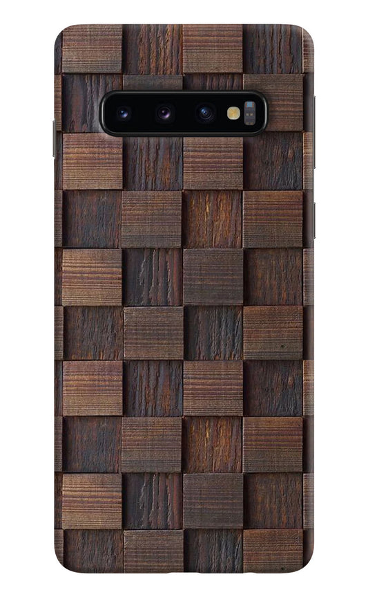 Wooden Cube Design Samsung S10 Hard Case Back Cover by Casekaro